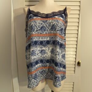 Rose & Lace Print “Massini” Tank Top- Size Large
